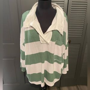 BUCKETLIST Rugby Oversized striped top-One size